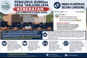 Pengurus BUMDes Desa Tanjungjaya Keberatan atas Komentar di Media Sosial, Minta Klarifikasi Langsung