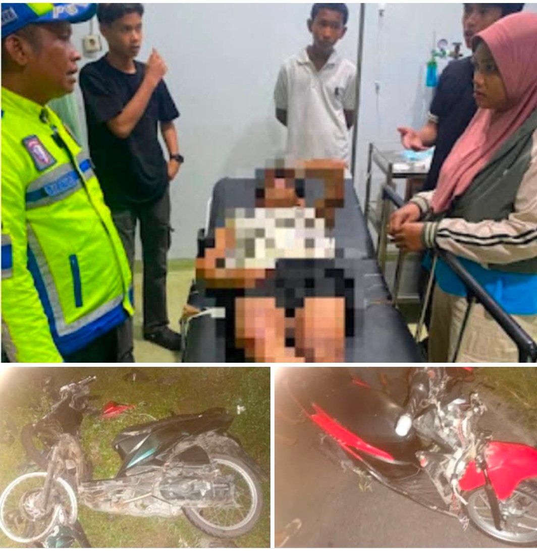 Laka lantas Sepeda Motor Vario VS Beat Adu Kambing Di Serdang Bedagai Empat Orang Luka Luka