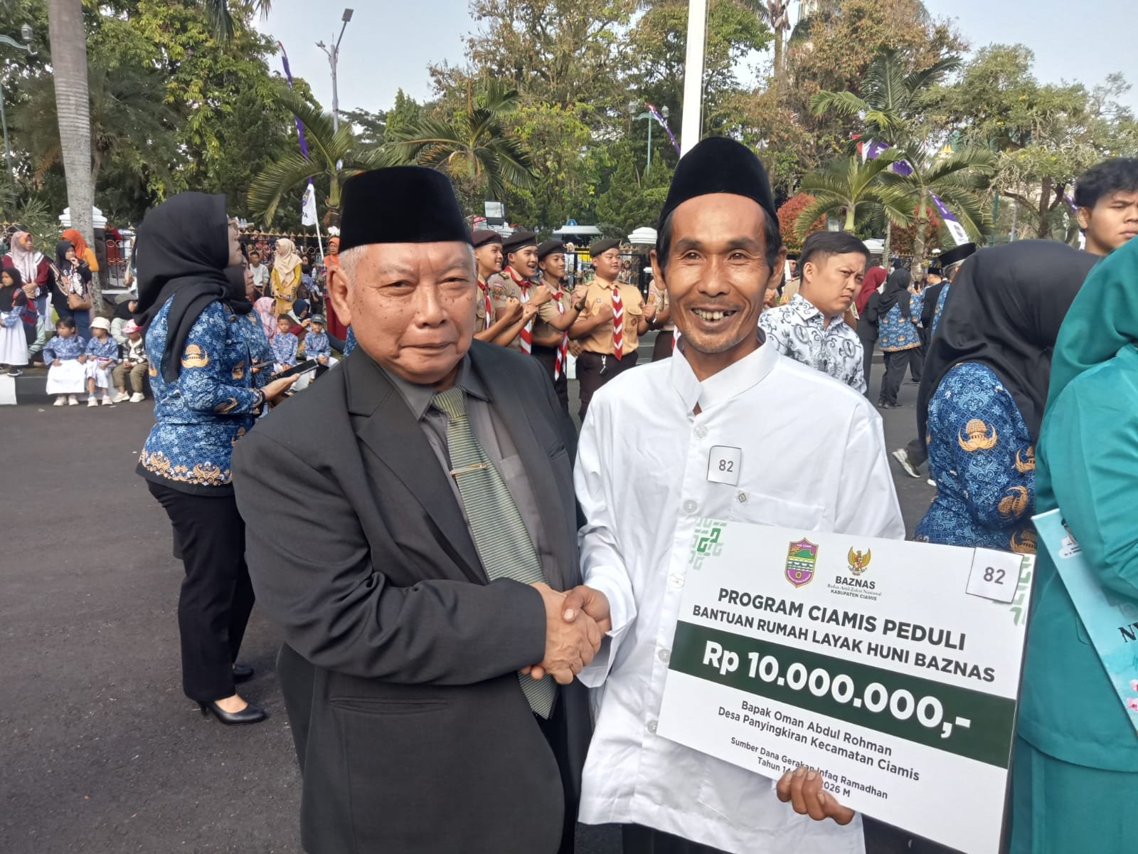 Puncak Hari Jadi ke-384 Ciamis, BAZNAS Salurkan 100 Rumah Layak Huni @Rp10 Juta, Total Rp1 Miliar